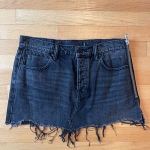 Alexander Wang Raw-Edge Trim Mini Jean Skirt 100% cotton, Waist: size 28